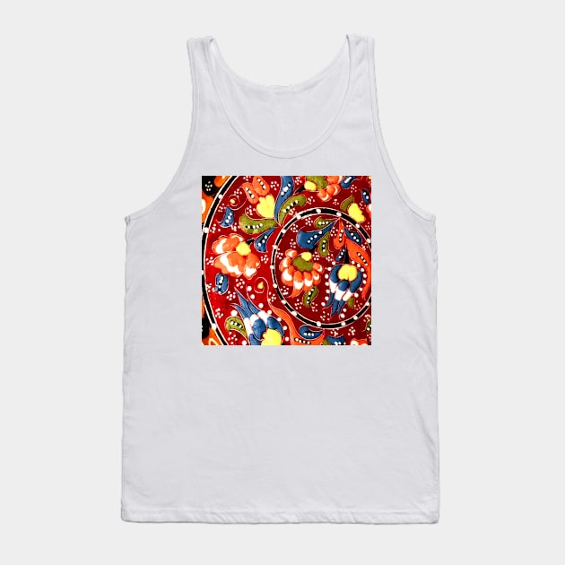 Red and Yellow colorful asian ornaments rangoli patterns Tank Top by CONCEPTDVS